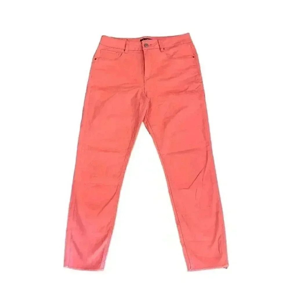 Nanette Hamilton Skinny Coral Cotton Blend Mid Rise Raw Hem Womens’ Jeans SZ 10 - Picture 1 of 13